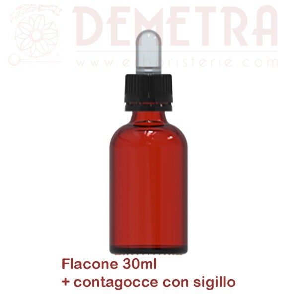 Flacone 30ml Farmaceutico in vetro scuro con contagocce. Confezione da 52 flaconi