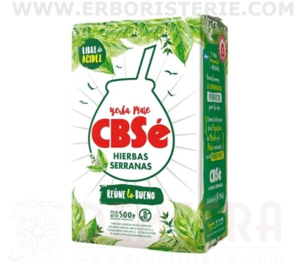 Yerba Mate CBSé confezione da 500 grammi con hierbas serranas Industria Argentina