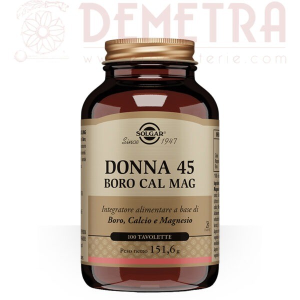 Donna 45 Boro, Calcio e Magnesio per la donna oltre i 40 anni 100 tavolette Solgar