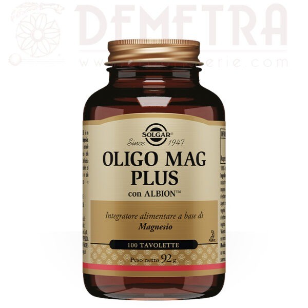 Magnesio Chelato ad alto assorbimento Oligo Mag Plus Solgar 100 tavolette