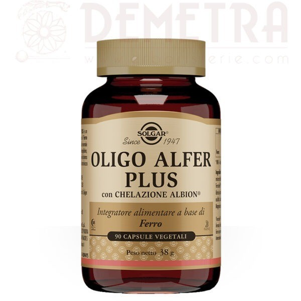 Oligo Alfer Plus 90 capsule vegetali. Ferro Bisglicinato ad elevato assorbimento Solgar