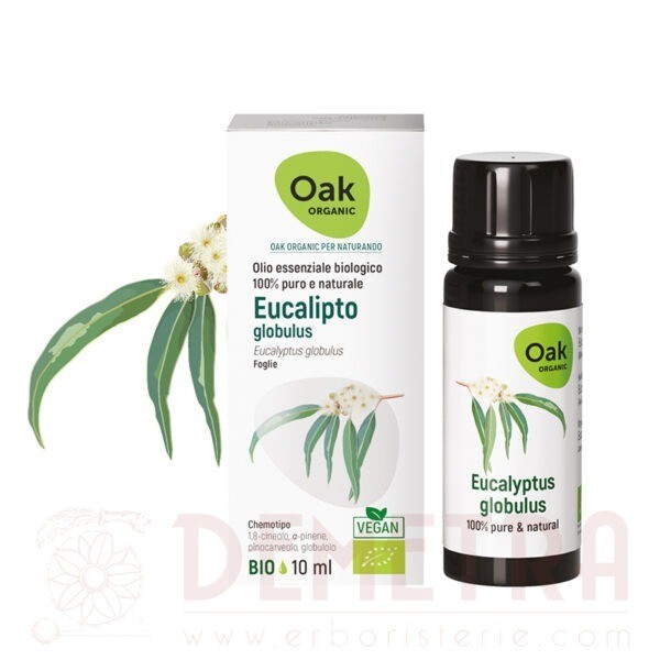 Eucalipto Globulus Olio Essenziale 10ml biologico e vegano Oak Organic