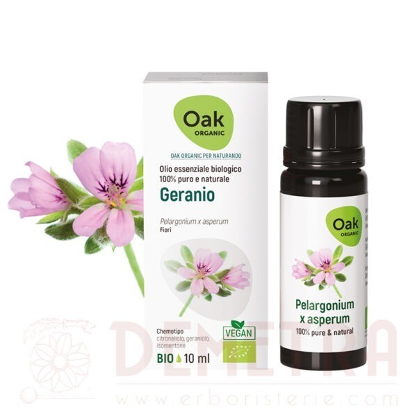 Geranio Olio Essenziale 10ml biologico e vegano Oak Organic