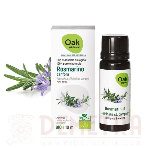 Rosmarino ct. Canfora Olio Essenziale 10ml biologico e vegano Oak Organic