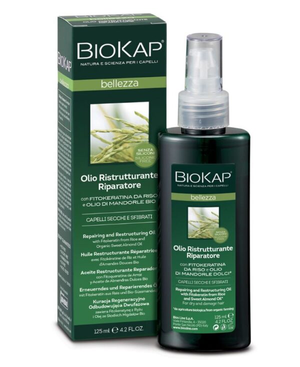 BioKap Olio Ristrutturante Riparatore per capelli secchi, sfibrati e aridi