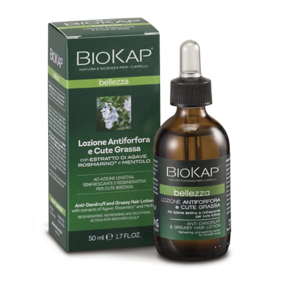 BioKap Lozione Antiforfora e Cute Grassa 50ml ad azione lenitiva, rinfrescante e rigenerante