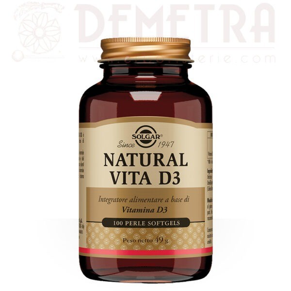 Natural Vita D3 100 perle di vitamina D3 naturale 400 U.I. (10 MCG) per perla