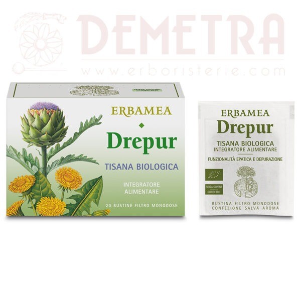 Tisana biologica Drepur utile per il benessere del fegato 20 bustine Erbamea
