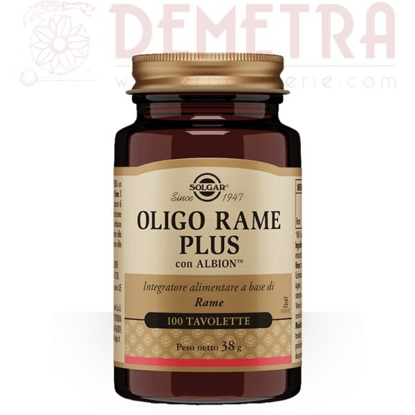 Rame Chelato Oligo Rame Plus 100 tavolette Solgar