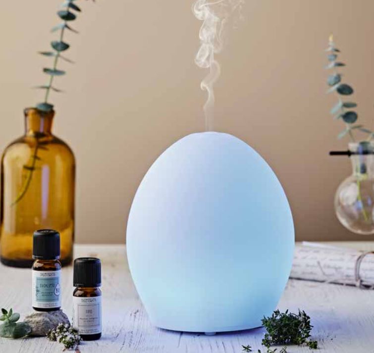 Diffusore Ultrasuoni in Vetro Opalino per Essenze ed Oli Essenziali con  Luci Colorate - Drop di Nasoterapia 