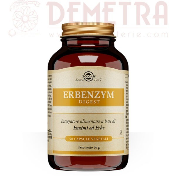 Erbenzym Digest a base di 11 enzimi per la funzione digestiva 90 Capsule Solgar