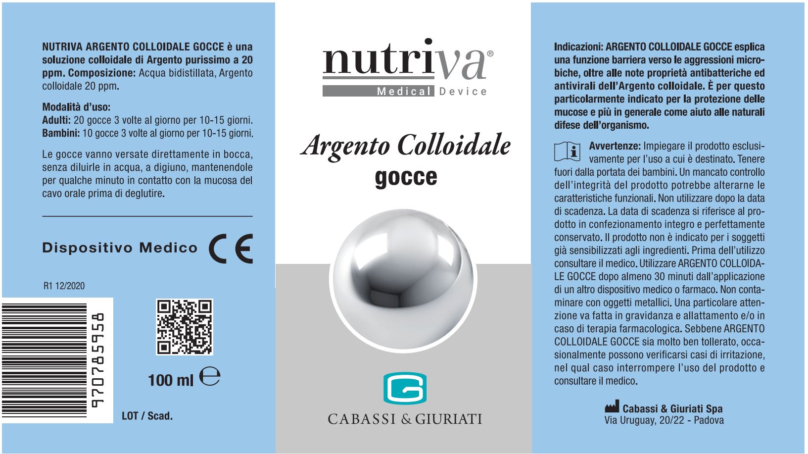 Argento Colloidale Gocce di Nutriva 