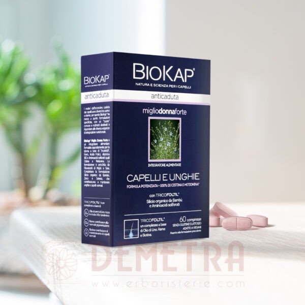 Biokap integratore anticaduta forte Miglio Donna con Tricofoltil 60 capsule