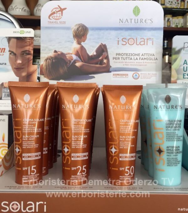 Crema Solare corpo e viso SPF50 formato da viaggio 100ml Nature's