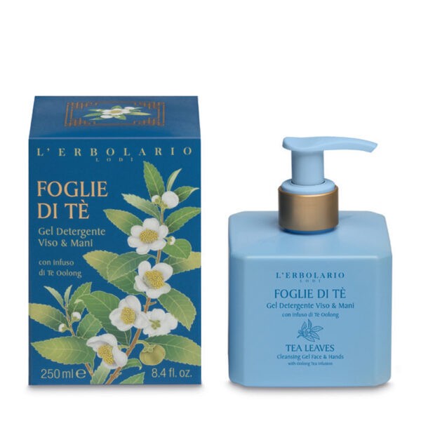 Foglie di Te' Gel detergente Viso e Mani 250ml con infuso di Te' Oolong - L'Erbolario