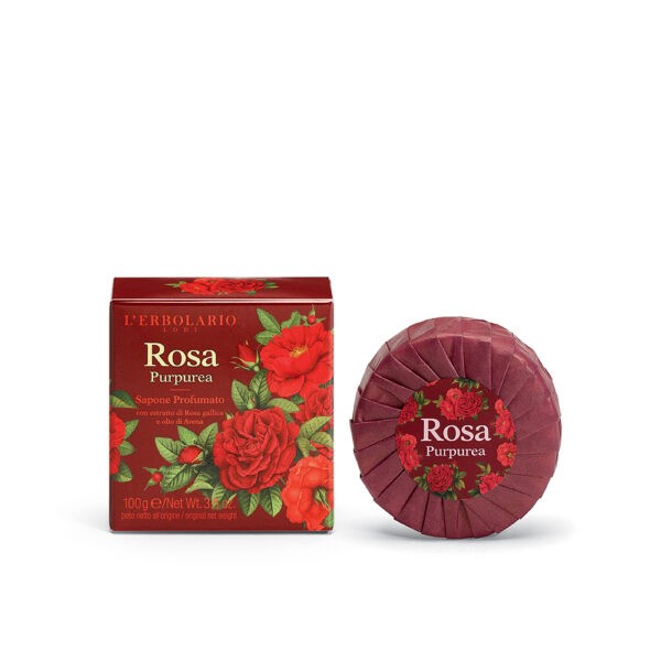 Rosa Purpurea Sapone Profumato con Rosa Gallica e Avena per tutti i tipi di pelle