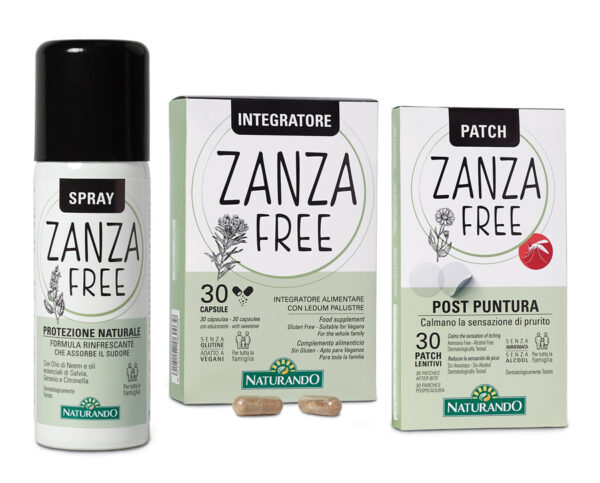Zanza Free kit 3 prodotti per le tue estati senza punture! Integratore+Spray+cerotto