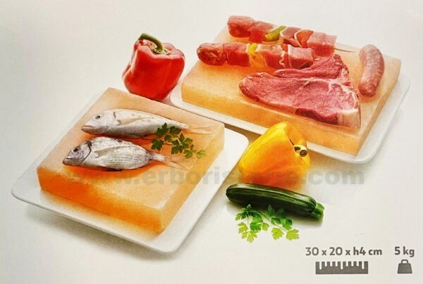 Piastra da cucina 30x20x4 in Sale Himalayano con supporto per cucinare