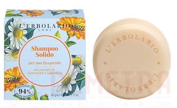 Shampoo Solido per uso frequente con estratti di Camomilla e Calendula