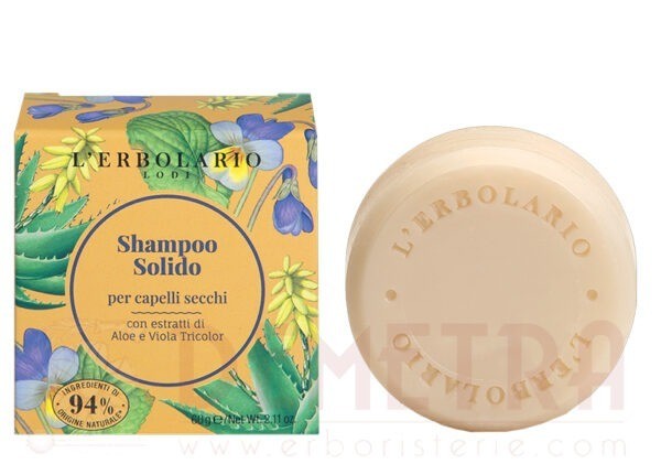 Shampoo Solido per capelli secchi con estratti di Aloe e Viola Tricolor