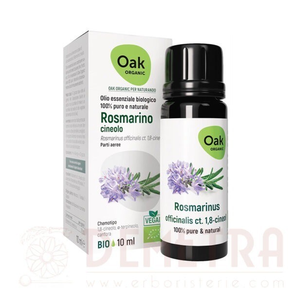 Rosmarino ct. cineolo Olio Essenziale 10ml biologico e vegano Oak Organic