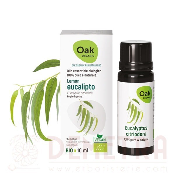 Lemon Eucalipto Olio Essenziale 10ml biologico e vegano Oak Organic