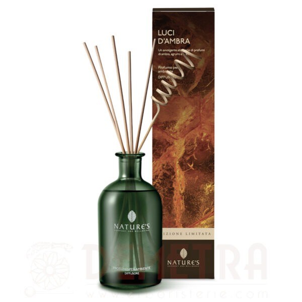 Profumo per ambiente con bastoncini Luci D'Ambra 200ml Nature's