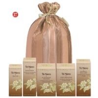 Regalo Te' Nero Profumo, Bagnoschiuma, Gel Detergente, Crema Corpo e Mani e BalsamoGel in sacchetto Plissé