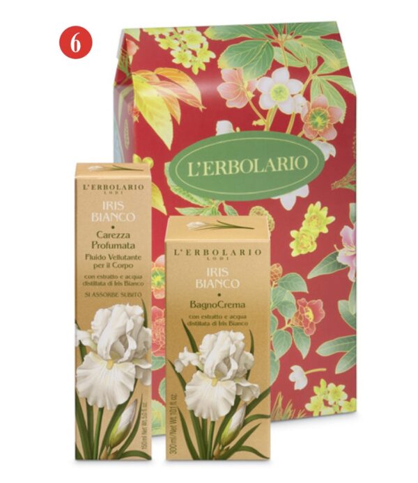Regalo Iris Bianco Bagnocrema e Carezza Profumata Corpo in scatola autoformante