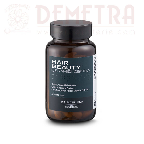 Principium Hair Beauty 60 compresse ceramidi e Cistina per forza e crescita di capelli e unghie