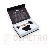 Gua Sha e Roller in Ossidiana e Legno naturale di Bamboo