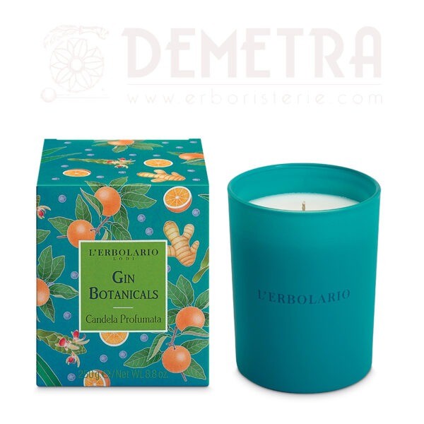 Gin Botanicals Candela profumata 40 ore fiorita e vanigliata 250g L'Erbolario