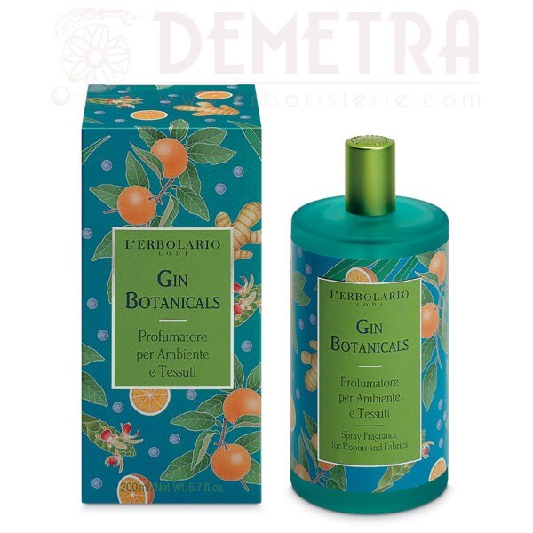 Gin Botanicals Profumatore per Ambiente e Tessuti agrumato, aromatico 200ml L'Erbolario