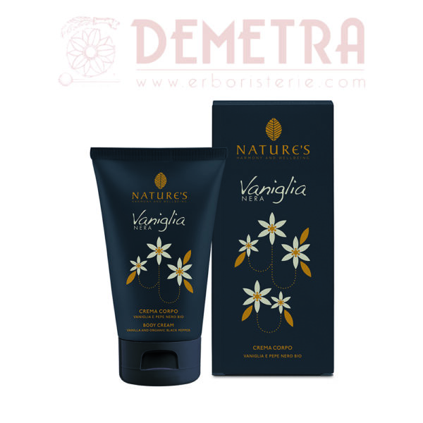 Vaniglia Nera Crema per il Corpo 150ml fragranza Unisex calda, delicata, speziata Nature's